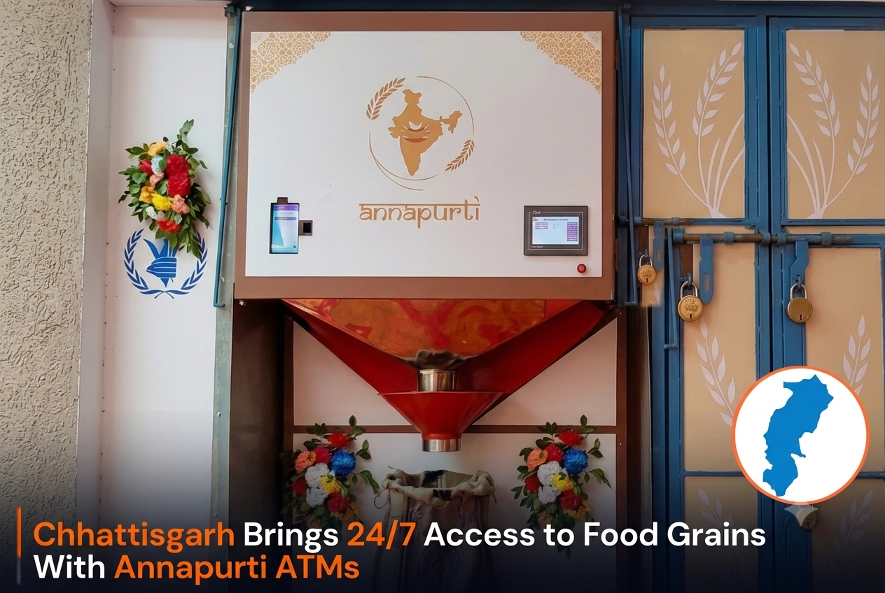 Chhattisgarh Brings 24/7 Access to Food Grains With Annapurti ATMs
